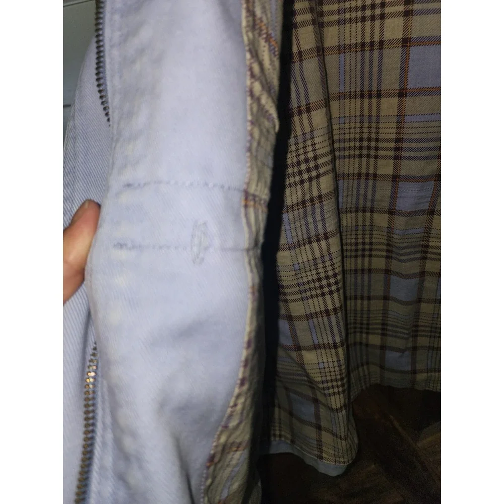Vintage 90s Denim&CoLight BlueDenim Lined Chore Coat Corduroy Collar Women's 2XL